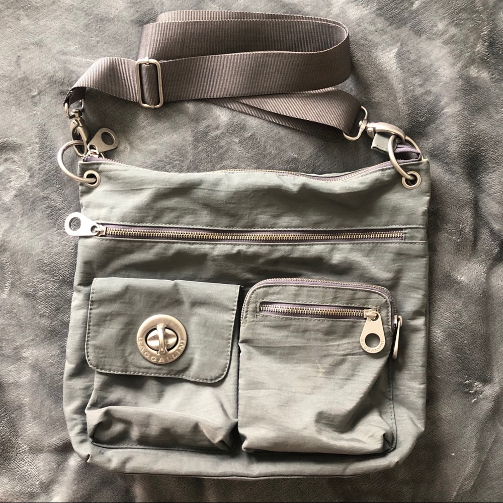 Bagallini Grey and Yellow Shoulder/Crossbody Bag